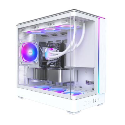 2. Montech KING 15 PRO PC-Gehäuse, Mini-Gehäuse, mATX, Tempered Glass, RGB - weiß