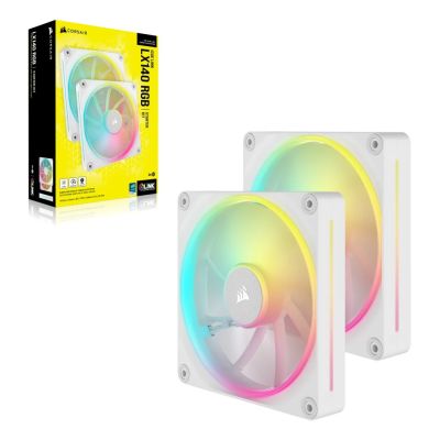 2. Corsair CO-9051032-WW system chłodzenia komputerów Obudowa komputera Wentylator 14 cm Biały 2 szt.