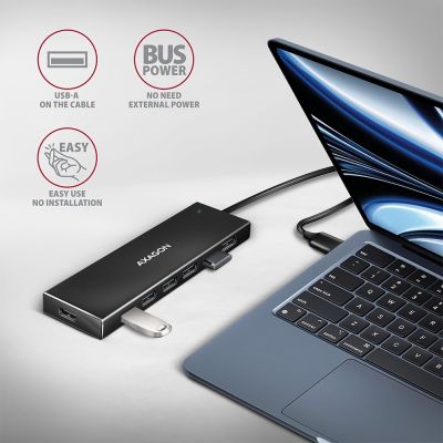 4. Axagon HUE-F7A 7x USB 3.2 Gen 1 ALU FLAT hub micro power IN 1m USB-A USB 3.2 Gen 1 (3.1 Gen 1) Type-A 5000 Mbit/s Czarny