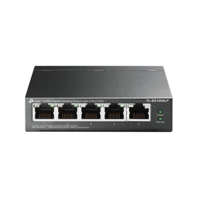 4. TP-Link TL-SG1005LP łącza sieciowe Nie zarządzany Gigabit Ethernet (10/100/1000) Obsługa PoE Czarny