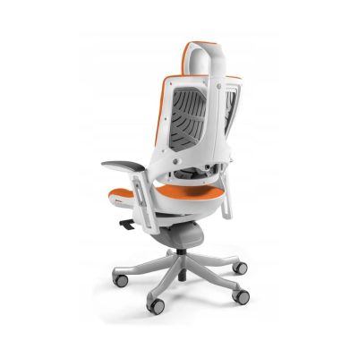 2. Fotel biurowy Wau 2 BL405 tkanina mandarin/biały