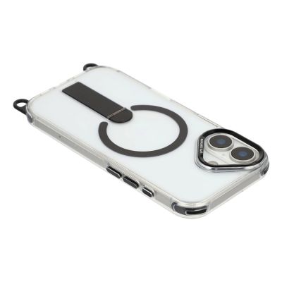 6. Etui na iPhone 17 z podstawką krótkim paskiem 30 cm i długim paskiem 120 cm kompatybilne z MagSafe - czarne
