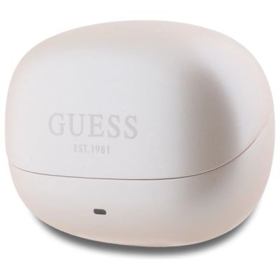 3. Słuchawki Bluetooth Guess Capsule Printed Logo TWS + stacja dokująca - różowe