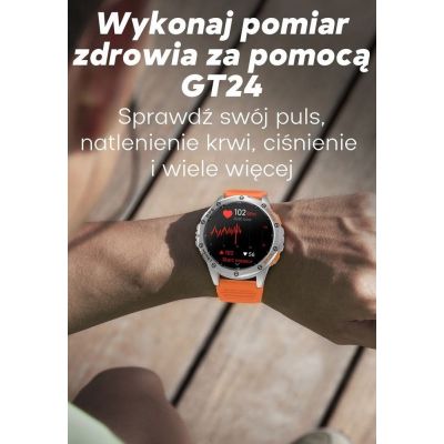 25. Smartwatch Męski GRAVITY GPS GT24-1 Czarny Pasek Silikonowy + Granatowy Pasek Silikonowy