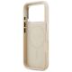 7. Etui Guess Peony Hot Stamp Script MagSafe na iPhone 17 Pro - beżowe