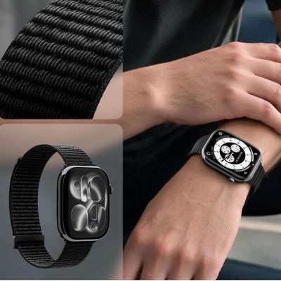 6. Pasek Spigen WBF01 Band na Apple Watch 44 / 45 / 46 / 49 mm - czarny