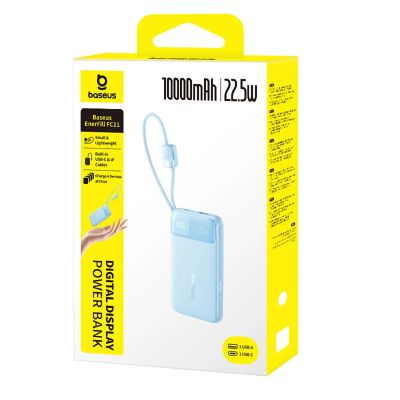 2. Powerbank Baseus EnerFill FC11 10000mAh 22.5W z wyświetlaczem cyfrowym i dwoma wbudowanymi kablami - niebieski