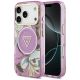 Etui Guess IML Glitter Flowers Triangle MagSafe na iPhone 17 Pro / 18 Pro - fioletowe