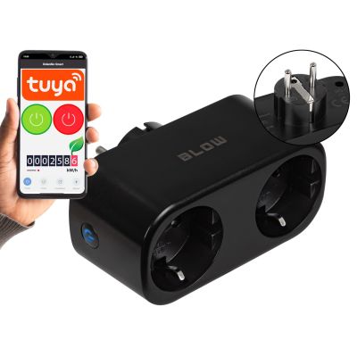 5. BLOW INTELIGENTNE GNIAZDKO PODWÓJNE STEROWANE WIFI TUYA CZARNE
