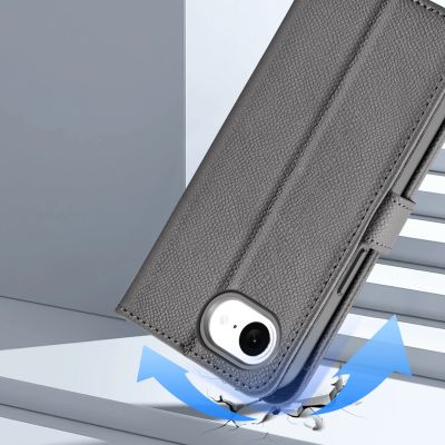 11. Etui skórzane Dux Ducis Lawa na iPhone 16e / 17e z odłączanym portfelem magnetycznym - szare