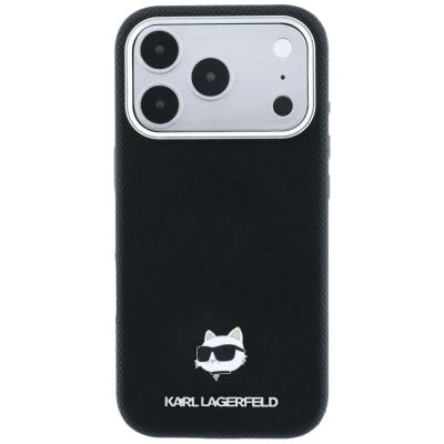 3. Etui Karl Lagerfeld Grained Choupette Head Metal MagSafe na iPhone 17 Pro / 18 Pro - czarne