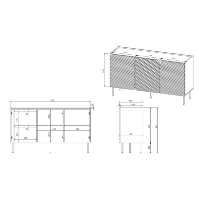 4. Komoda 3D2SZ ONDA 150x45xH85 zieleń