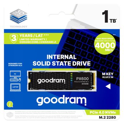 8. Dysk SSD Goodram PX600 500GB M.2 PCIe NVME gen. 4 x4 3D NAND