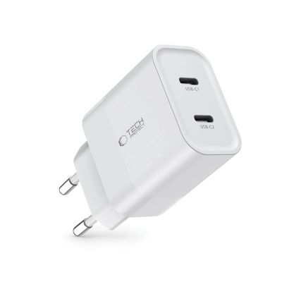 2. Ładowarka Tech-Protect C20W sieciowa 2x USB-C PD 20W - biała