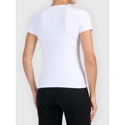 2. T-shirt basic z dekoltem typu serek damski 4F 4FWMM00TTSHF3307-10S