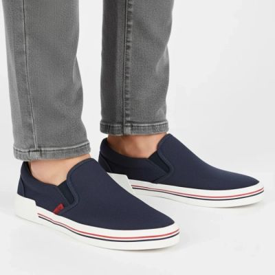 6. Półbuty męskie trampki slip on granatowe Filippo MTN7792