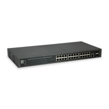 Przełącznik LevelOne WebSmart/GB PoE+ 26-portowy 19" 370W 1Gbps