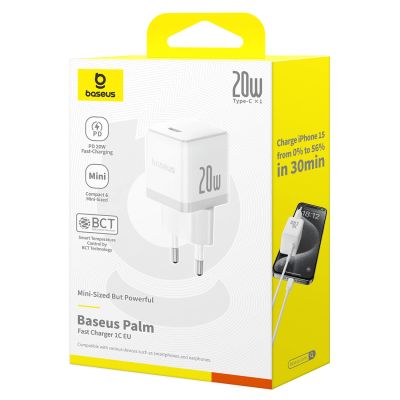 7. Ładowarka sieciowa Baseus Palm 20W USB-C - biała
