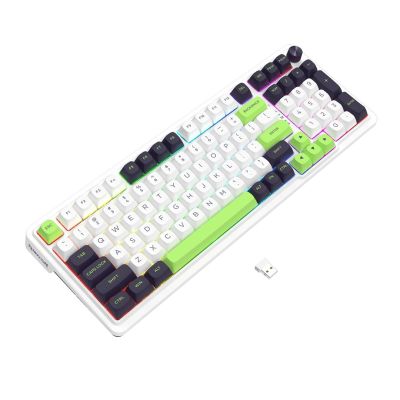 7. REDRAGON K686WBG-RGB-MAX Eisa Max klawiatura USB + RF Wireless + Bluetooth Biały, Czarny