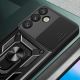 4. Etui pancerne Hybrid Armor Camshield z osłoną aparatu i metalowym ringiem do Samsung Galaxy S25+ - czarne