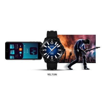 21. Smartwatch VELTORI VT150-1 Czarny Pasek Silikonowy + Czarna Bransoleta