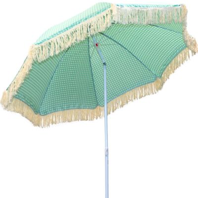 3. PARASOL PLAŻOWO OGRODOWY Z FRĘDZLAMI 174CM ZIELONY