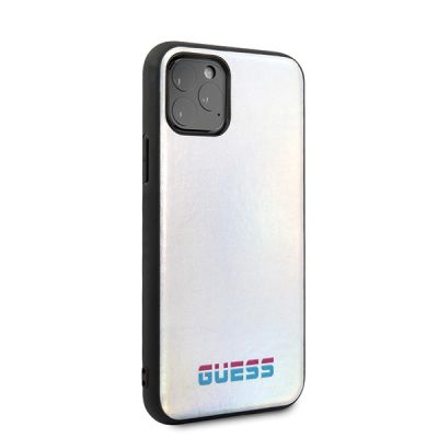 5. Etui Guess Iridescent na iPhone 11 Pro - srebrne