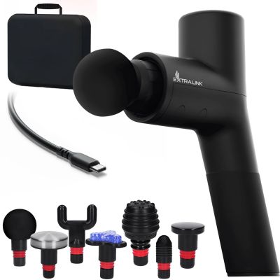 2. Extralink Massage Gymgun Fit 2.0 Pro | Pistolet do masażu | 7 głowic, 6 trybów