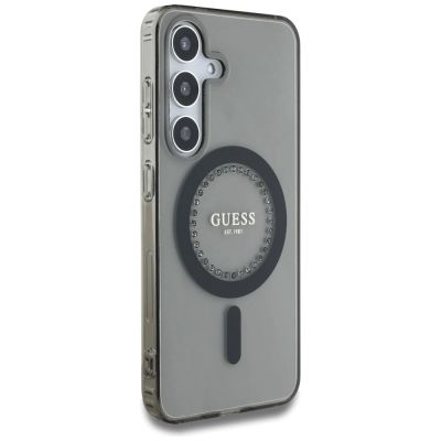 4. Etui Guess Rhinestones Printed Classic Logo MagSafe Samsung Galaxy S25 czarny