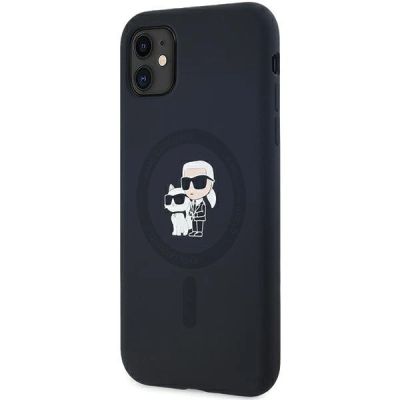 2. Etui Karl Lagerfeld Silicone Karl&Choupette MagSafe na iPhone 11 / Xr - czarne