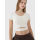 3. T-shirt crop top gładki damski 4F 4FRSS25TTSHF2695-11S