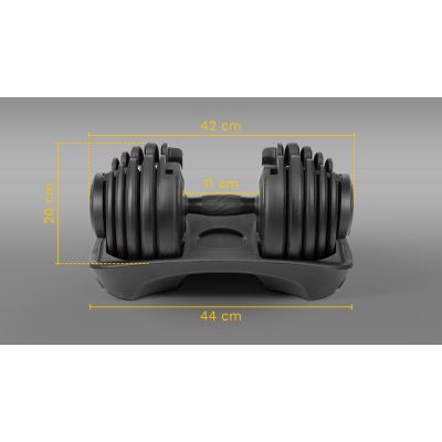 25. Hantel żeliwny regulowany automat 24 kg REBEL ACTIVE