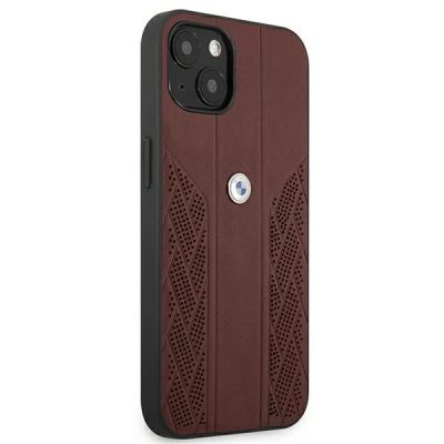 3. Etui BMW Leather Curve Perforate na iPhone 13 mini - czerwone