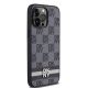 4. Etui DKNY Leather Checkered Mono Pattern & Printed Stripes na iPhone 14 Pro Max - czarne
