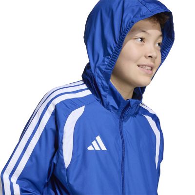 4. Kurtka dla dzieci adidas Tiro 26 League Windbreaker niebieska JY9723