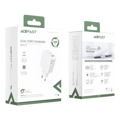 5. Acefast ładowarka sieciowa USB Typ C / USB 32W, PPS, PD, QC 3.0, AFC, FCP biały (A5 white)