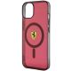 6. Etui Ferrari Translucent MagSafe na iPhone 14 - czerwone