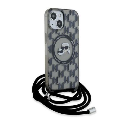 3. Etui Karl Lagerfeld IML Crossbody Monogram Karl & Choupette Head MagSafe na iPhone 15 / 14 / 13 - czarne