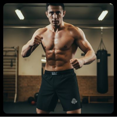 16. Spodenki Shorty MMA czarne DBX Bushido