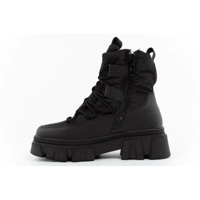 2. Lee Cooper buty zimowe damskie czarne ocieplane botki na zamek
