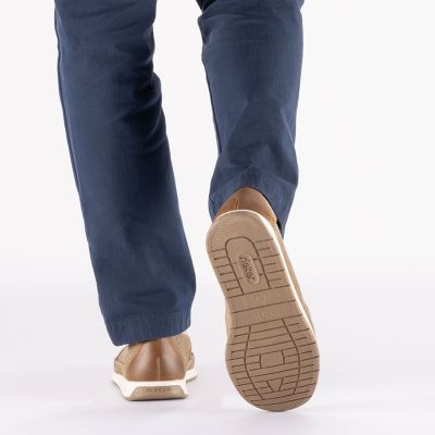 6. Skórzane półbuty męskie ażurowe mokasyny brązowe Rieker  11955-64