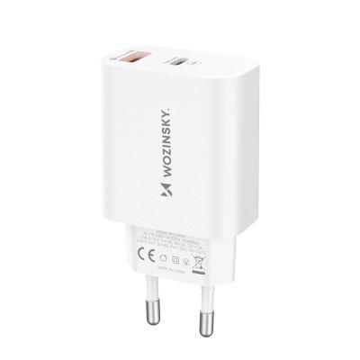 3. Ładowarka sieciowa Wozinsky WLS-20W 20 W USB-A USB-C z kablem USB-C - USB-C 1 m - biała