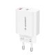 3. Ładowarka sieciowa Wozinsky WLS-20W 20 W USB-A USB-C z kablem USB-C - USB-C 1 m - biała