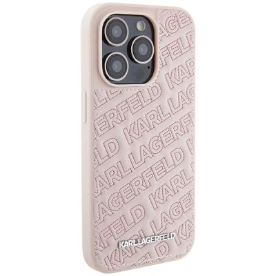 4. Etui Karl Lagerfeld Quilted K Pattern na iPhone 15 Pro Max - różowe