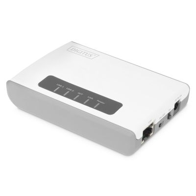 13. DIGITUS SERWER SIECIOWY WIELOFUNKCYJNY, BEZPRZEWODOWY 2-PORTOWY, USB 2.0, 300MBPS DN-13024