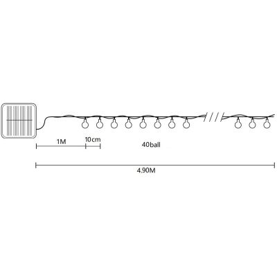 5. LAMPA SOLARNA OGRODOWA GIRLANDA ŁAŃCUCH SOLARNY 4,9M 40LED MULTIKOLOR