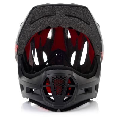 2. Kask rowerowy full-face Meteor Lupus S 48-52 cm czarny/czerwony