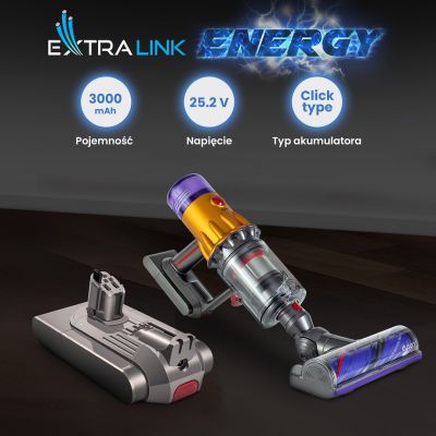 9. Akumulator Extralink EX.22981 do DYSON, V11 (CLICK TYPE) 25.2V 3000MAH przemysłowy