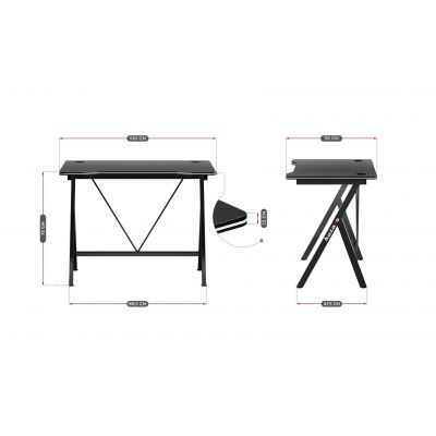 7. Biurko gamingowe Huzaro Hero 1.4 Black