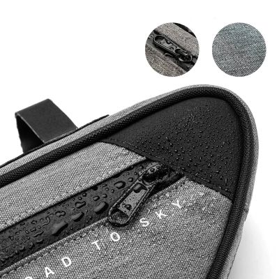 8. Torba pod ramę 2L Rockbros TL003 ROAD TO SKY wodoodporna – szara